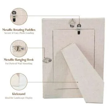 Folkulture 4x6 Picture Frames for Wall Décor, Photo Frame with Plexiglass, Vertical and Horizontal Formats Picture Frames 4x6, Wall Hanging or Tabletop Boho Picture Frame | Valentine Gifts for Her