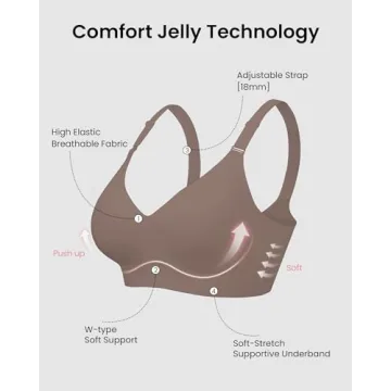 HORISUN Push Up Bras for Women Wireless Seamless Bra Plus Size(Coffee S)