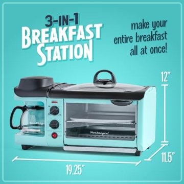 Nostalgia 3-in-1 Breakfast Kitchen Station - Aqua