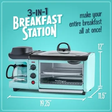 Nostalgia 3-in-1 Breakfast Kitchen Station - Aqua