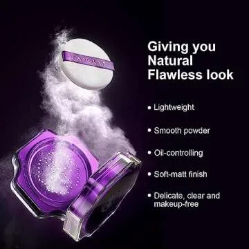 HAYLEE Loose Face Powder High Definition Setting Powder Translucent Matte Finishing Powder Waterproof Makeup 0.25 Oz (Ivory)