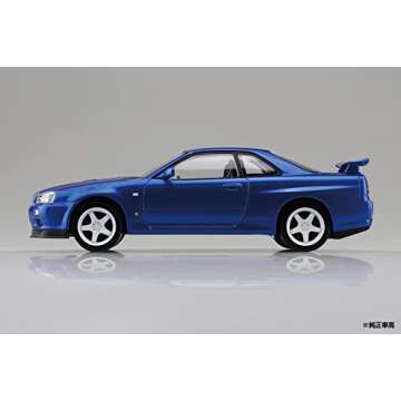 Aoshima Nissan R34 Skyline GTR Custom Wheel (Bayside Blue) 1:32 Scale Model Kit