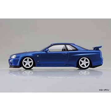 Aoshima Nissan R34 Skyline GTR Custom Wheel (Bayside Blue) 1:32 Scale Model Kit