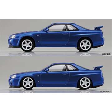 Aoshima Nissan R34 Skyline GTR Custom Wheel (Bayside Blue) 1:32 Scale Model Kit
