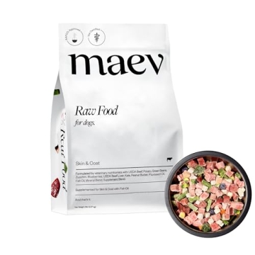 Maev Raw Dog Food with Lean Beef & Omega-Rich Formulation for Adult Dogs, 10 Pounds