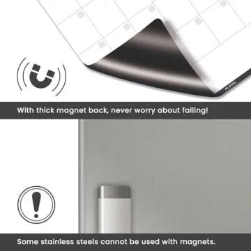 ALEZEL Magnetic Dry Erase Calendar for Refrigerator, Vertical Calendar Whiteboard for Fridge, Includes Magnetic Monthly Calendar & Weekly Dry Erase Board, List Board, 4 Markers + Eraser