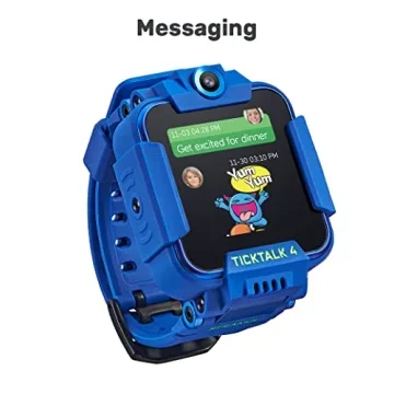 TickTalk 4 Unlocked 4G LTE Kids Smart Watch Phone with GPS Tracker, Combines Video, Voice and Wi-Fi Calling, Messaging, 2X Cameras & Free Streaming Music