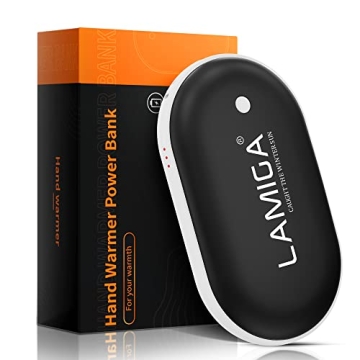LAMIGA Rechargeable Hand Warmer with Dual-Sided Heating