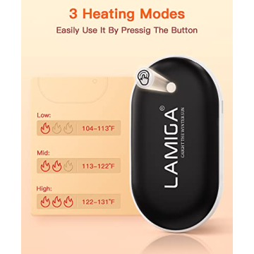 LAMIGA Rechargeable Hand Warmer with Dual-Sided Heating