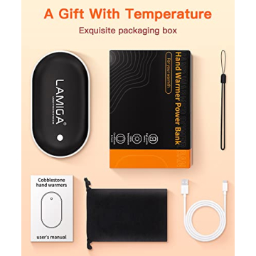LAMIGA Rechargeable Hand Warmer with Dual-Sided Heating