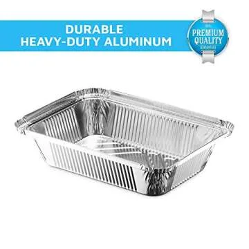 MontoPack 50-Pack Disposable Takeout Foil Pans with Lids