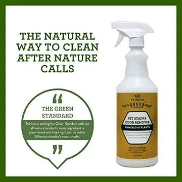 TriNova Natural Pet Stain and Odor Remover Eliminator - Advanced Enzyme Cleaner Spray - Remove Old & New Pet Stains & Smells for Dogs & Cats - All-Surface Safe - 32 OZ