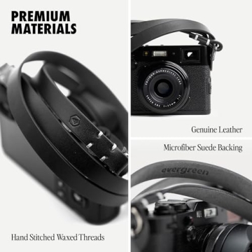 Evergreen Leather Minimalist Camera Strap for Photographers