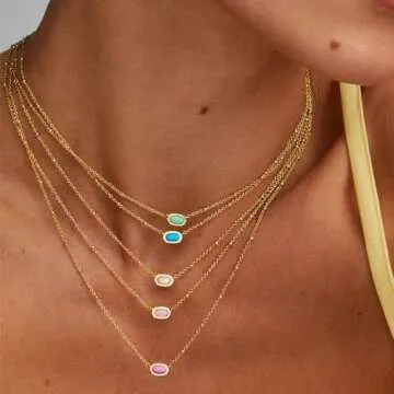 Kendra Scott Mini Elisa 14k Gold-Plated Satellite Short Pendant Necklace in Fuchsia Magnesite, Fashion Jewelry for Women