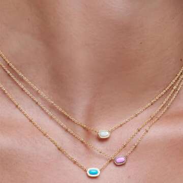 Kendra Scott Mini Elisa 14k Gold-Plated Satellite Short Pendant Necklace in Fuchsia Magnesite, Fashion Jewelry for Women