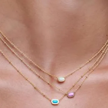 Kendra Scott Mini Elisa 14k Gold-Plated Satellite Short Pendant Necklace in Fuchsia Magnesite, Fashion Jewelry for Women