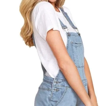 Talakeno Women's Denim Bib Overall Shorts for Casual Style