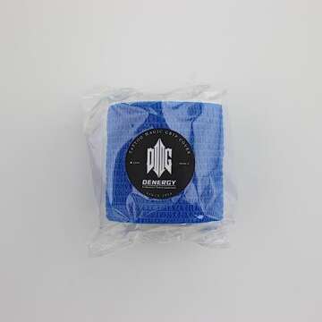 Tattoo Grip Cover Wrap Blue - Denergy 6pcs PMU Pen Grip Tape Wrap Cover Cohesive Sports Adherent Tap...