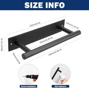 NearMoon Self Adhesive Hand Towel Holder - Rustproof Stainless Steel Design for Home