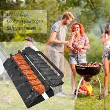 Kebab Maker Plastic Kabab Manual Kabob Mould Kebab Brochette: Maker for Kitchen Outdoor, Barbecue Moulds, User-Friendly Skewer Machine Kebabs Essential Grilling Tool (Black)