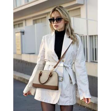 LOVEVOOK Small Purse Crossbody Bags for Women Fashion Satchael for Dating Travel Casual,Canvas/Jacquard Brown