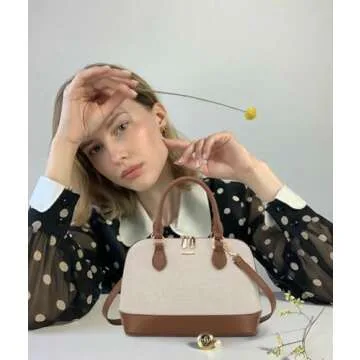 LOVEVOOK Small Purse Crossbody Bags for Women Fashion Satchael for Dating Travel Casual,Canvas/Jacquard Brown