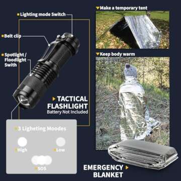 Gifts for Men Him Dad, Survival Kits and Equipment 14 Pcs, Christmas Stocking Stuffers, Anniversary Birthday Gifts for Husband Boyfriend Guy, Camping Essentials, Cool Gadgets for Men