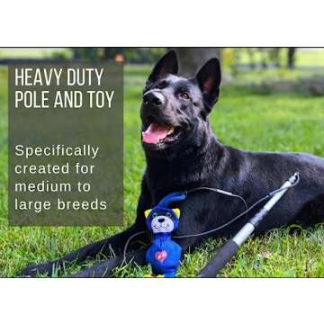 LUCOLOVE Flirt Pole for Dogs Heavy Duty - Multi-Sensory Tough Chase Toy for Medium & Large Breeds ?...