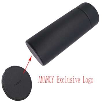 AMANCY Effective Black Leather Giftable Cigar Cylinder Humidor for 5 Cigars, Travel Cigar Case with ...