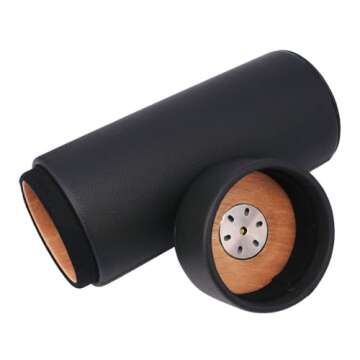Luxury Leather Travel Cigar Humidor for 5 Cigars