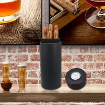 Luxury Leather Travel Cigar Humidor for 5 Cigars