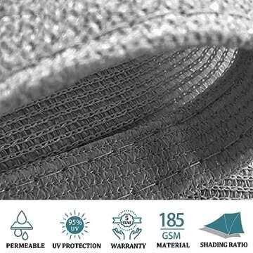 Shade&Beyond Sun Shade Sail Rectangular Curved Canopy 12'X16' Sail Shade Light Grey Sun Shades Permeable for Patios Backyard Deck (We Make Customized Size)