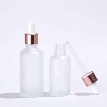 Frosted Glass Dropper Bottles 5 Pcs Essential Oil Dropper Bottles Perfume Pipette Bottles Cosmetic Containers For Travel DIY (15ml/0.5oz)