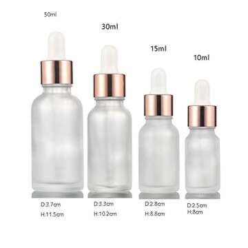 Frosted Glass Dropper Bottles 5 Pcs Essential Oil Dropper Bottles Perfume Pipette Bottles Cosmetic Containers For Travel DIY (15ml/0.5oz)