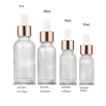 Frosted Glass Dropper Bottles 5 Pcs Essential Oil Containers