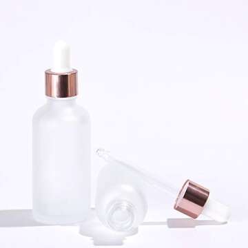 Frosted Glass Dropper Bottles 5 Pcs Essential Oil Dropper Bottles Perfume Pipette Bottles Cosmetic Containers For Travel DIY (15ml/0.5oz)