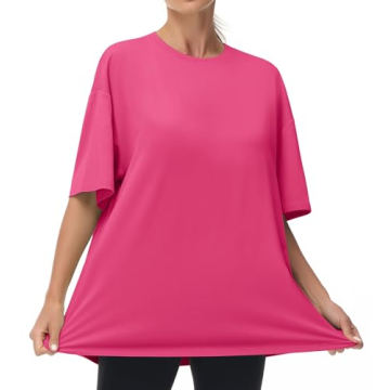 Comfortable Oversized T-Shirts for Women in Bright Pink