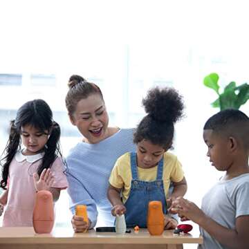 ASHER & ELLA Russian Nesting Dolls for Children, Educational Matryoshka Dolls, Waldorf Toys for Toddlers, Bear Stacking Toy, Nesting Dolls, Nesting Cups (Orange) Ages 3+