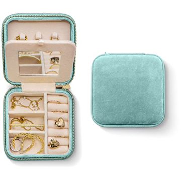 Benevolence LA Plush Velvet Jewelry Box with Mirror | Travel Organizer