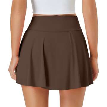 DLOODA Womens Tennis Skirt with Pockets Shorts Crossover High Waisted Athletic Skorts Skirts for Gol...
