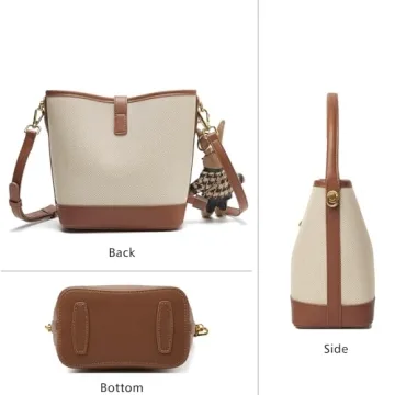 Trendy LAORENTOU Small Fabric Bucket Handbag for Women