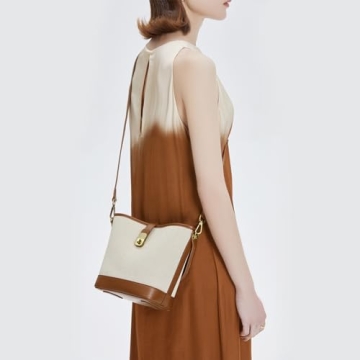 Trendy LAORENTOU Small Fabric Bucket Handbag for Women