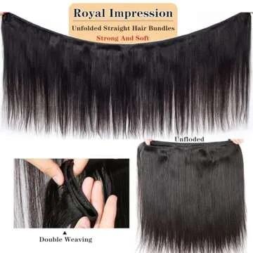 Premium 12A Brazilian Straight Human Hair Bundles with Frontal