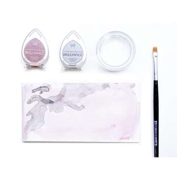 Tsukineko 4-Pack Brilliance Dew Drop Inkpads, Basics Color Set