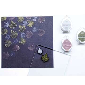 Tsukineko 4-Pack Brilliance Dew Drop Inkpads, Basics Color Set