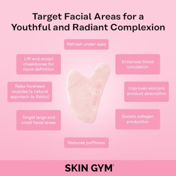Skin Gym Rose Quartz Hearty Gua Sha Tool for Radiant Skin