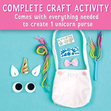 Creativity for Kids Unicorn Purse - Create A No Sew Fabric Unicorn Bag - Crafts - Boosts Fine Motor ...