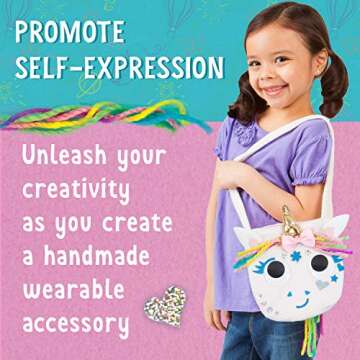Creativity for Kids Unicorn Purse - Create A No Sew Fabric Unicorn Bag - Crafts - Boosts Fine Motor Skills for Preschoolers, White