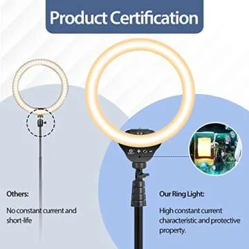 Aureday 12'' Selfie Ring Light for Video Recording