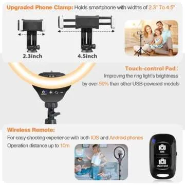 Aureday 12'' Selfie Ring Light for Video Recording